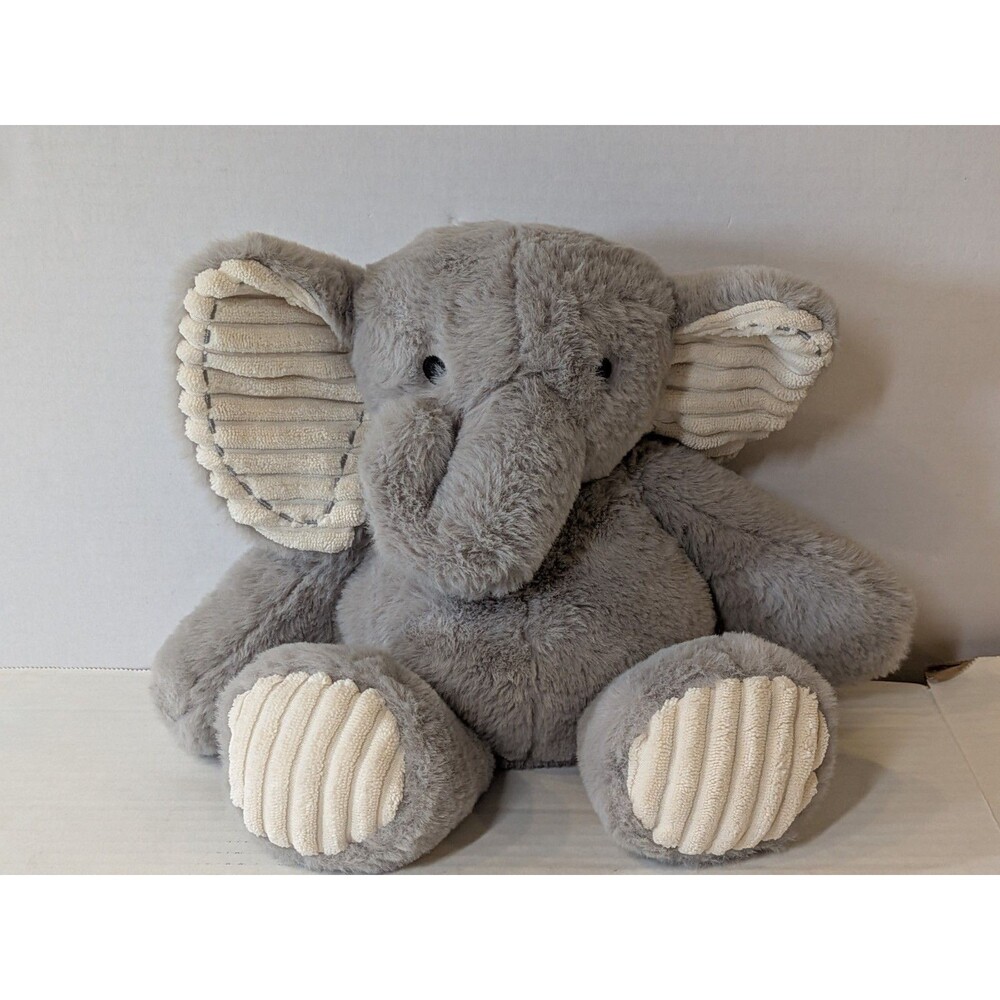Lambs & Ivy Jett Elephant Plush Jungle Safari Textured Embroidered Eyes Baby